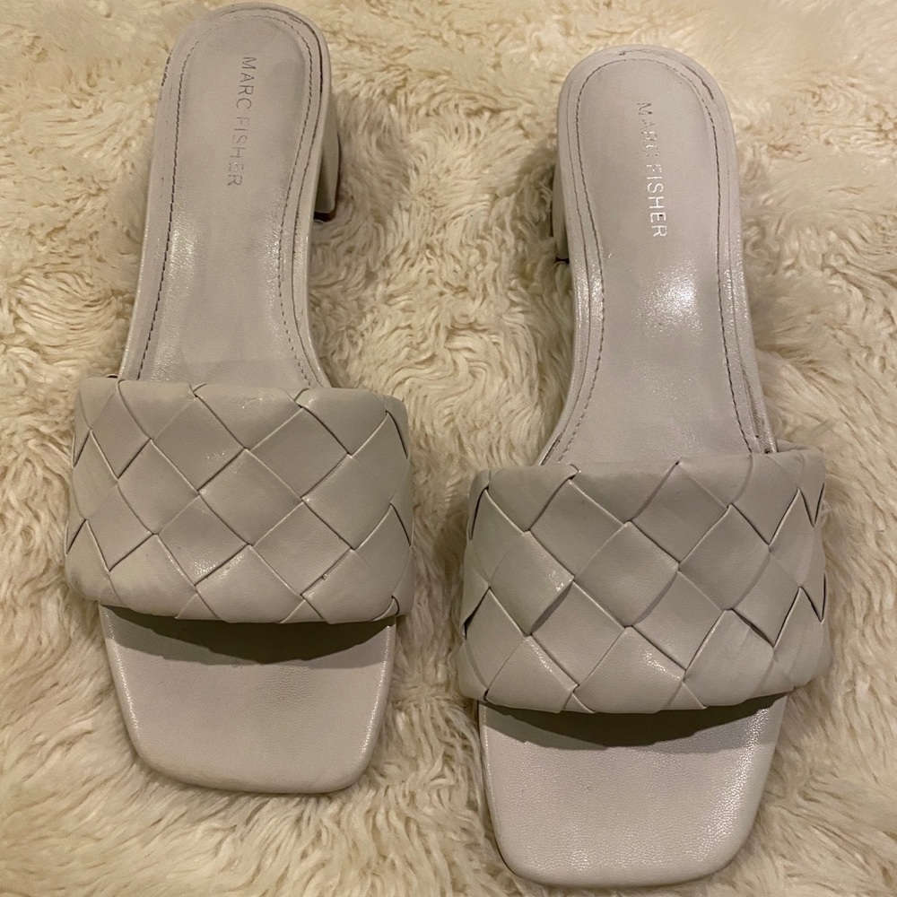 The Marc Fisher™ Sandals - bone (background is cream used for color clarity)
